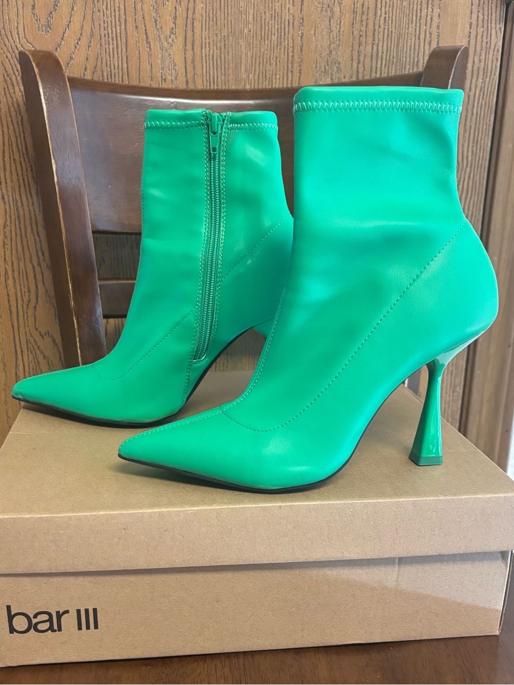 Bar III Emerald Green Pointed Stiletto Ankle Boots